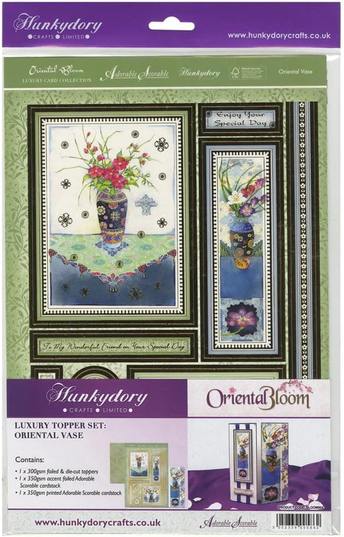 HunkyDory Crafts Oriental Bloom A4-Oriental Vase Luxury Topper Set