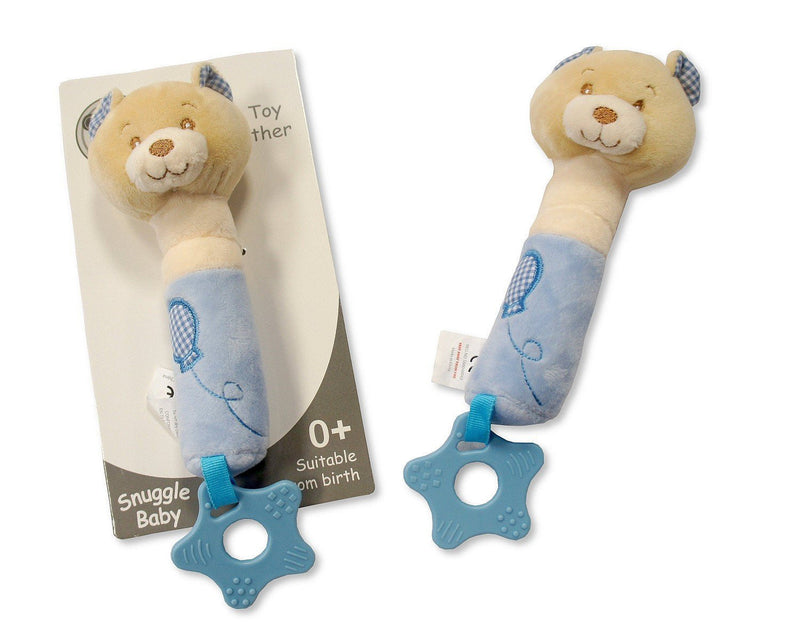 l Baby Teether Rattle Soft Toy Gift  blue