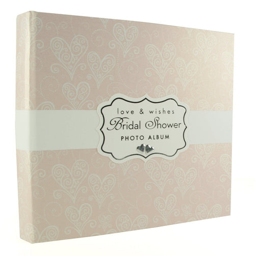 Bridal Shower Photo Album, Love & Cherish Pearlised Paperwrap, Wedding Gift in Gift Box - Laura Darrington Designed Album