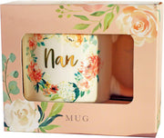 Floral Mug with Gold Foil Wording from Peaches and Cream - Nan