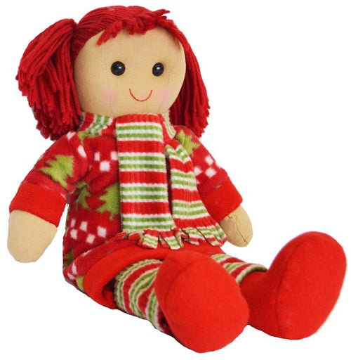 DF, A Beautiful Rag Doll dressed in a Christmas Tree dress and striped scarf, 40 cm h