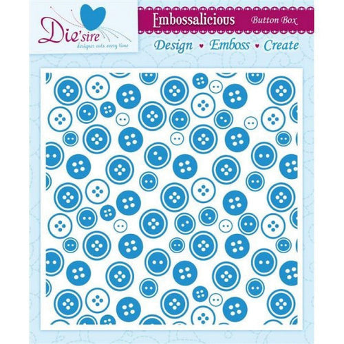Crafters Companion Button Box - 8in x 8in Embossalicious Embossing Folder