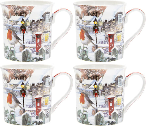 Christmas Christmas Tableware - Set of 4 Mugs - Robin Design