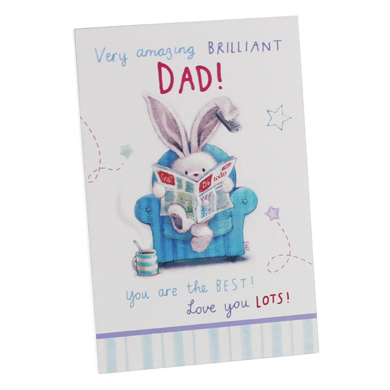 Brilliant Dad Plaque with Bunny - Standing or Hanging Wall Rectangular Plaque