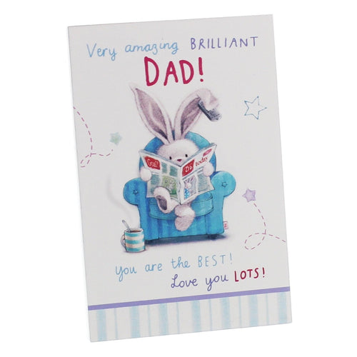 Brilliant Dad Plaque with Bunny - Standing or Hanging Wall Rectangular Plaque
