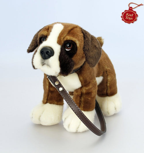 Keel Toys Standing Boxer Puppy on Lead Soft Plush Dog