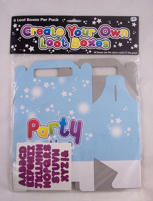 Create Your Own Party Loot Boxes (Blue) - Pack of 6