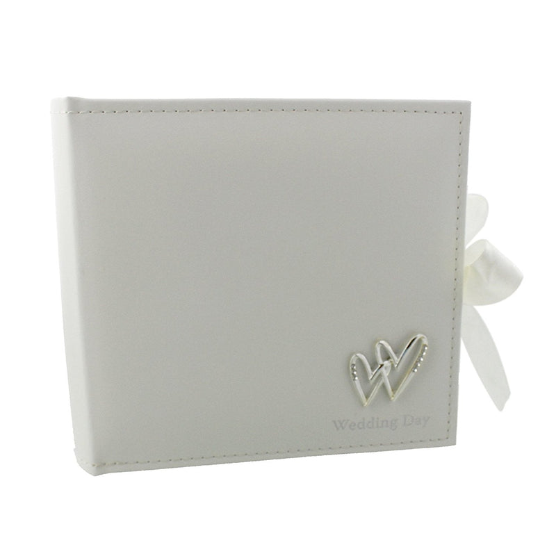 Beautiful Mr & Mrs Wedding 6" x 4" Photo Album with Double Heart Icon - Wedding Day