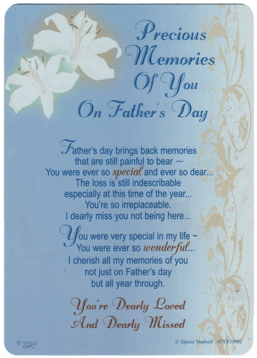 In Loving Memory - Precious Memories Of You On Father's Day - Grave/Graveside Memorial Card
