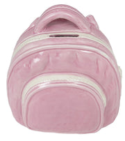 Ceramic Rucksack Money Bank in Pink