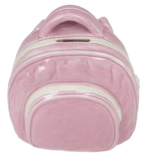 Ceramic Rucksack Money Bank in Pink