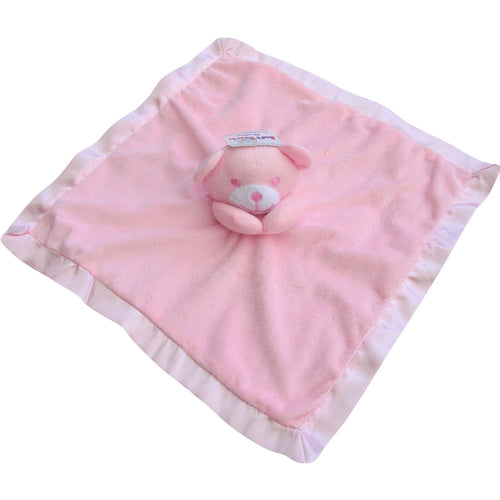 Baby Girls Pink Teddy Bear Comfort Blanket Comforter
