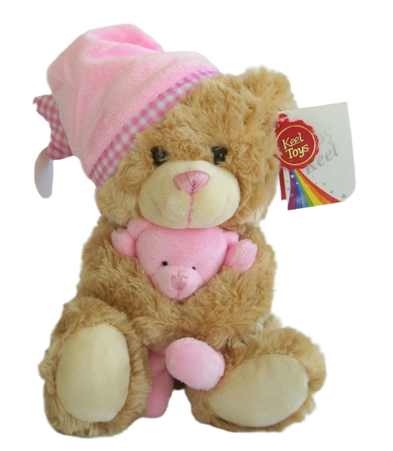 Keel Toys 25cm Cuddles Musical Bear Soft Toy Pink