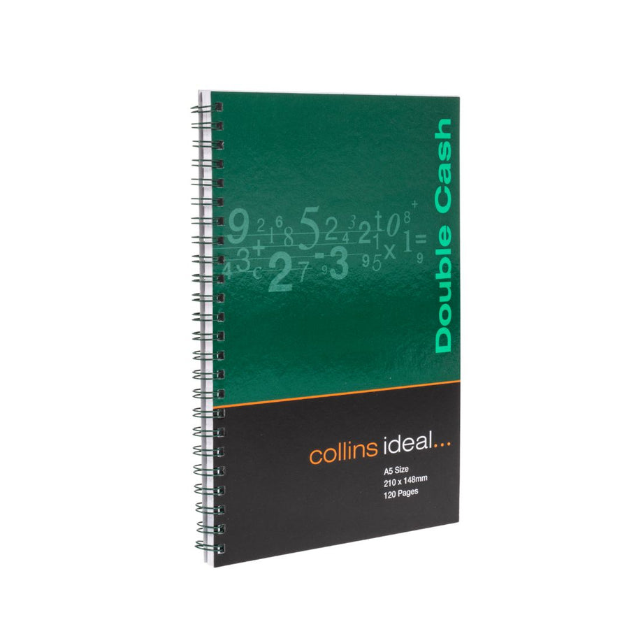 Ideal - A5 Cashbook Wiro Double Cash - 120 Pages  - Green (764)