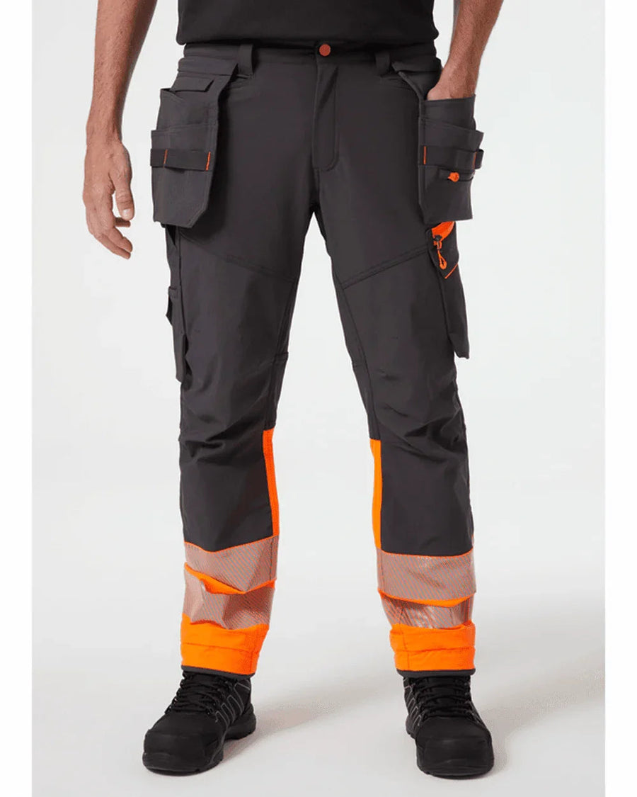 Helly Hansen 77500 Hi-Vis ICU BRZ 4-Way Holster Pocket Knee Pad Stretch Trousers Class 1