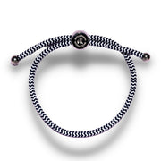 Rope Bracelet - Blue & White Zigzag