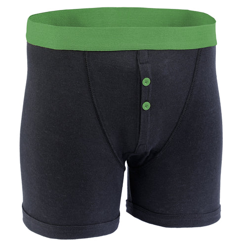 Sock Stack Boxer Shorts 12 Pack Black Cotton Blend Breathable Comfortable Stretch Button