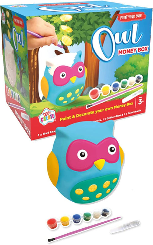 Kids Create Paint Your Own Owl Money Box Piggy Bank 3+
