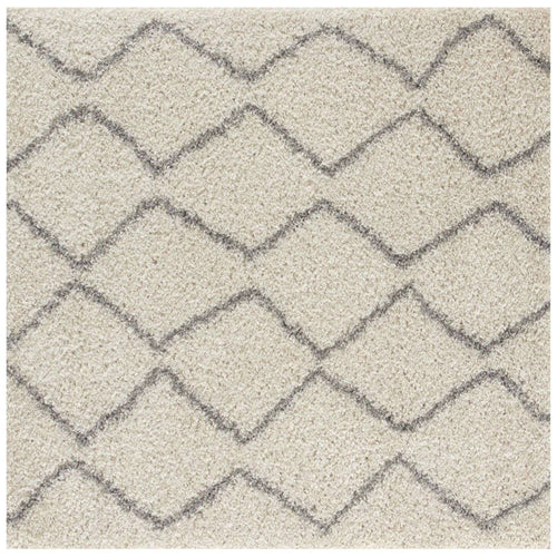 Moroccan Ivory Grey Shaggy Rug | 800