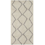 Moroccan Ivory Grey Shaggy Rug | 800