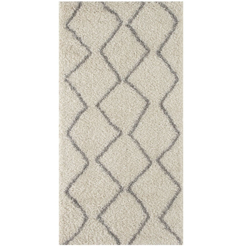 Moroccan Ivory Grey Shaggy Rug | 800