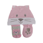 Nursery Time Baby Girls 3 Piece Cat Design Gift Set