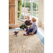 Bordered Duck Egg Blue Jute Rug