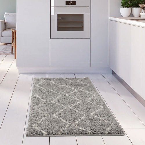 Moroccan Grey Shaggy Rug | 810