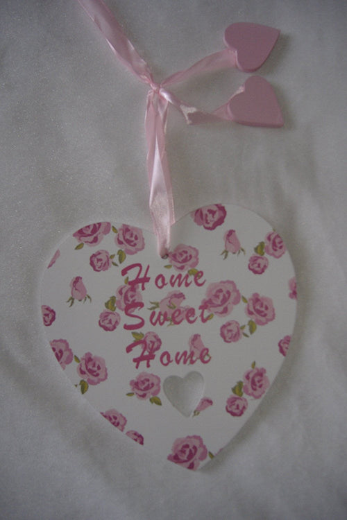 Rose bud heart with Home Sweet Home saying