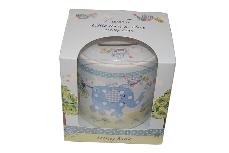 Luxury Gift Wrapped Cavania Blue Little Bird and Ellie Money Box