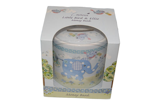 Luxury Gift Wrapped Cavania Blue Little Bird and Ellie Money Box