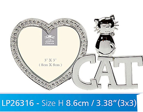 Diamante Love Cat Frame LP26316, excellent gift for cat lovers, photo frame with heart-shaped frame, a must buy gift for animal lovers and pet lovers....Stock limited.
