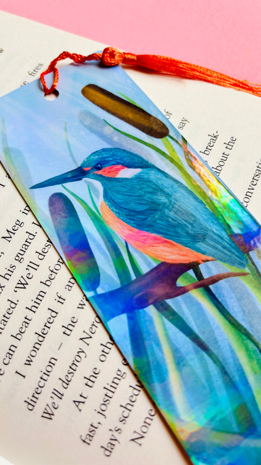 Kingfisher Handmade Bookmark with Holographic Finish