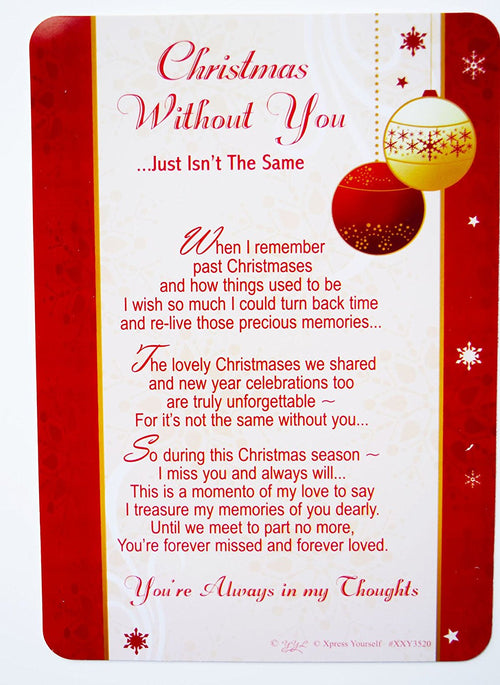 Christmas Without You Grave Card Decorations Memorial Remembrance Missing You