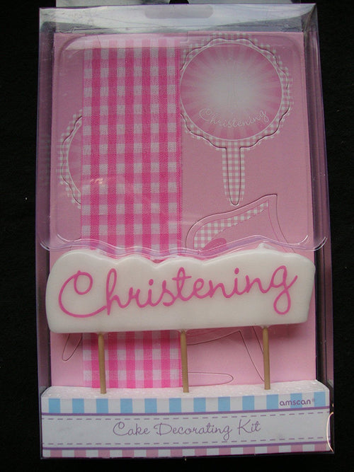 Amscan Christening Booties Cake Decorating Kits, Pink
