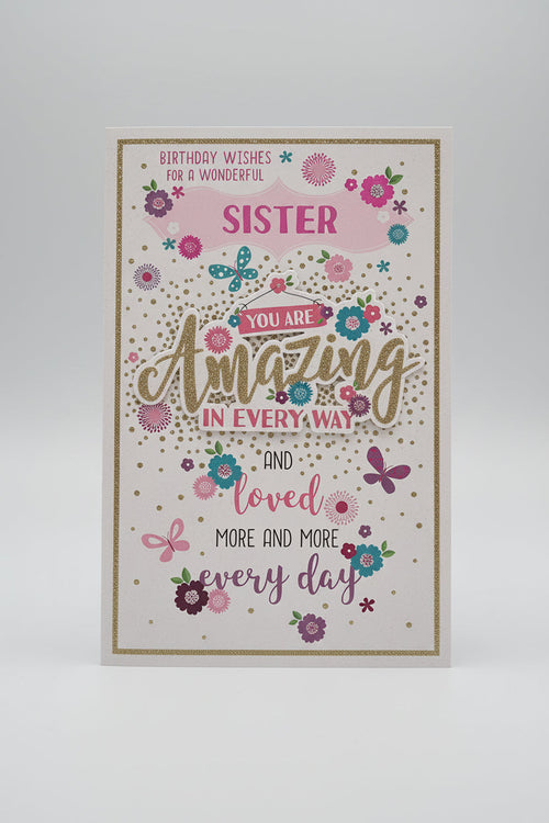 birthday wishes for a wonderful sister birthday card multi inserts