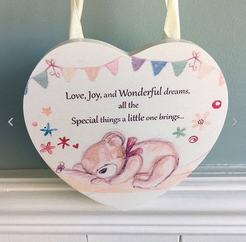 Little Bear Hugs Hanging Plaque