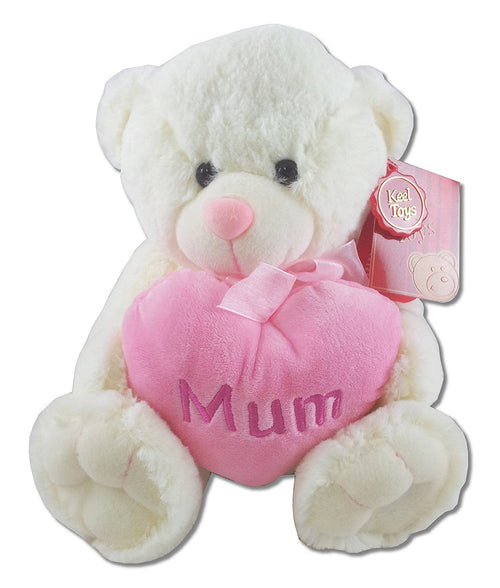 Keel Toys - 25cm Mothers Day Bear Holding A Pink Heart Mum