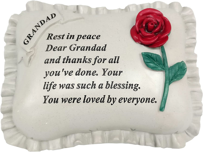 David Fischhoff Grandad red pink memo cushion, cream