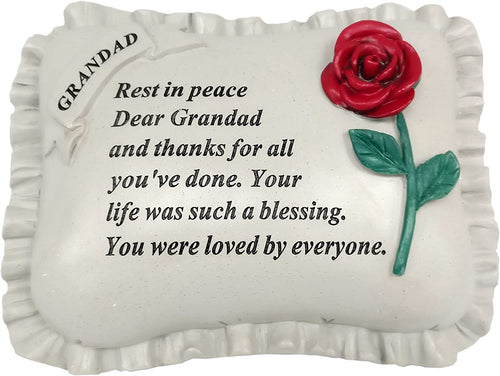 David Fischhoff Grandad red pink memo cushion, cream