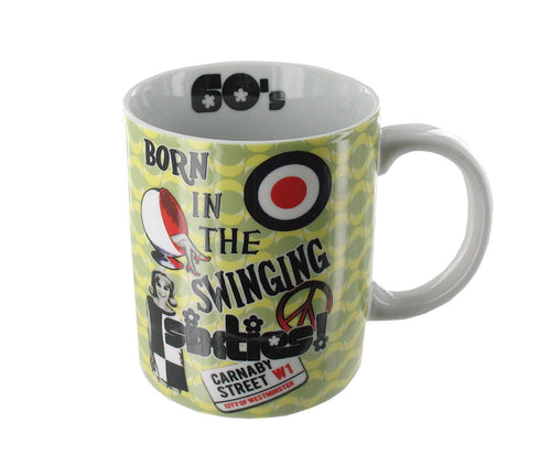 Born In The Swinging Sixties Mug (G461) - Hippy Style Retro Ceramic Coffee/Tea Mug - A Great Gift by Gifts For The Present