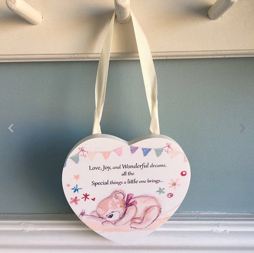 Little Bear Hugs Hanging Plaque