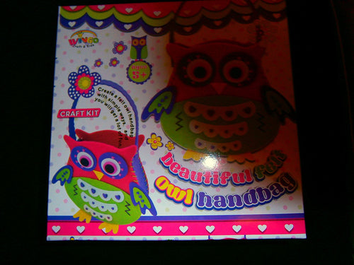 beautiful felt owl handbag craft kit
