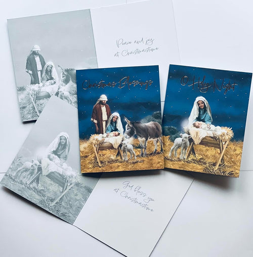 Luxury Religious Christmas Cards 22 in a Box  Two Designs