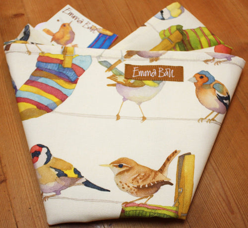 Emma Ball Garden Birds cotton Tea Towel
