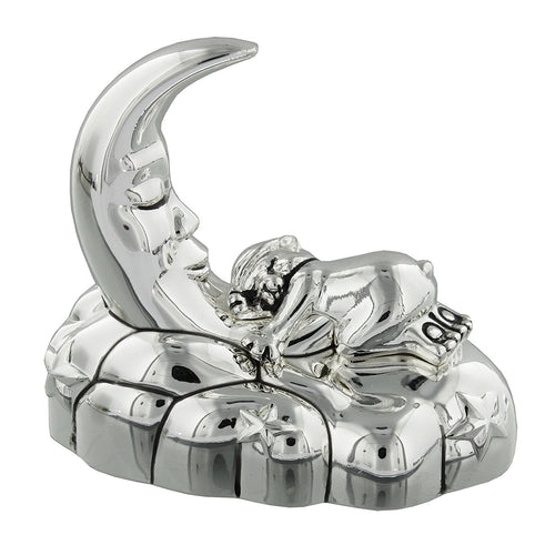 Musical Teddy Asleep in a Crescent Moon Ornament