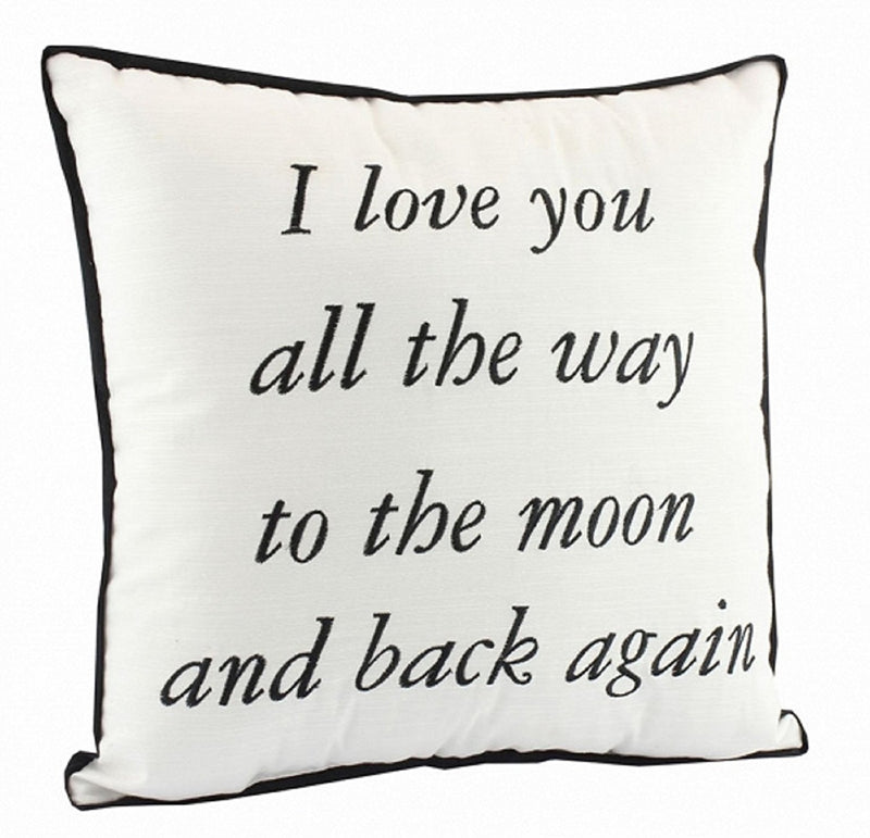 Love You To Then Moon And Back Quote Shabby Cushion Chic Home Decoration Gift