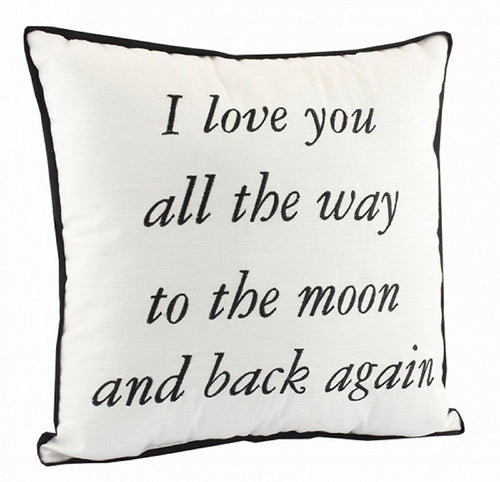 Love You To Then Moon And Back Quote Shabby Cushion Chic Home Decoration Gift