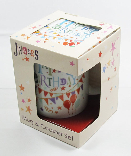 Happy Birthday ! Funky Gift Set Mug and Cork coaster