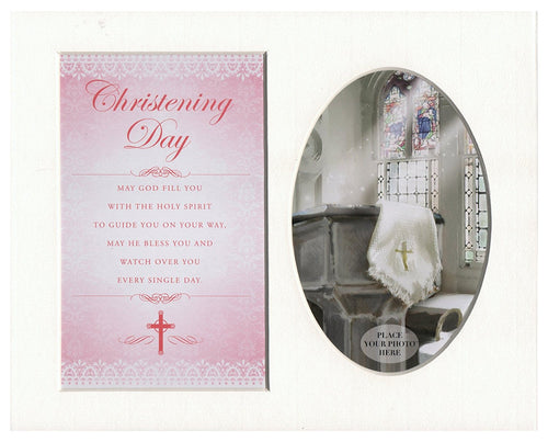 Christening Day (Pink) Special Keepsake Photo Frame Mount